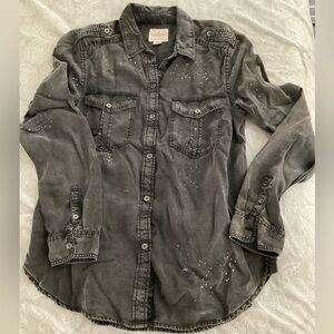 American Eagle Black Denim Shirt